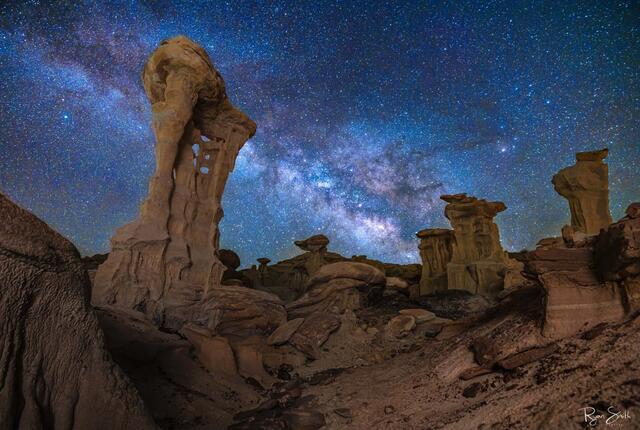 Alien Throne Milky Way - Bisti Badlands Photography Workshop