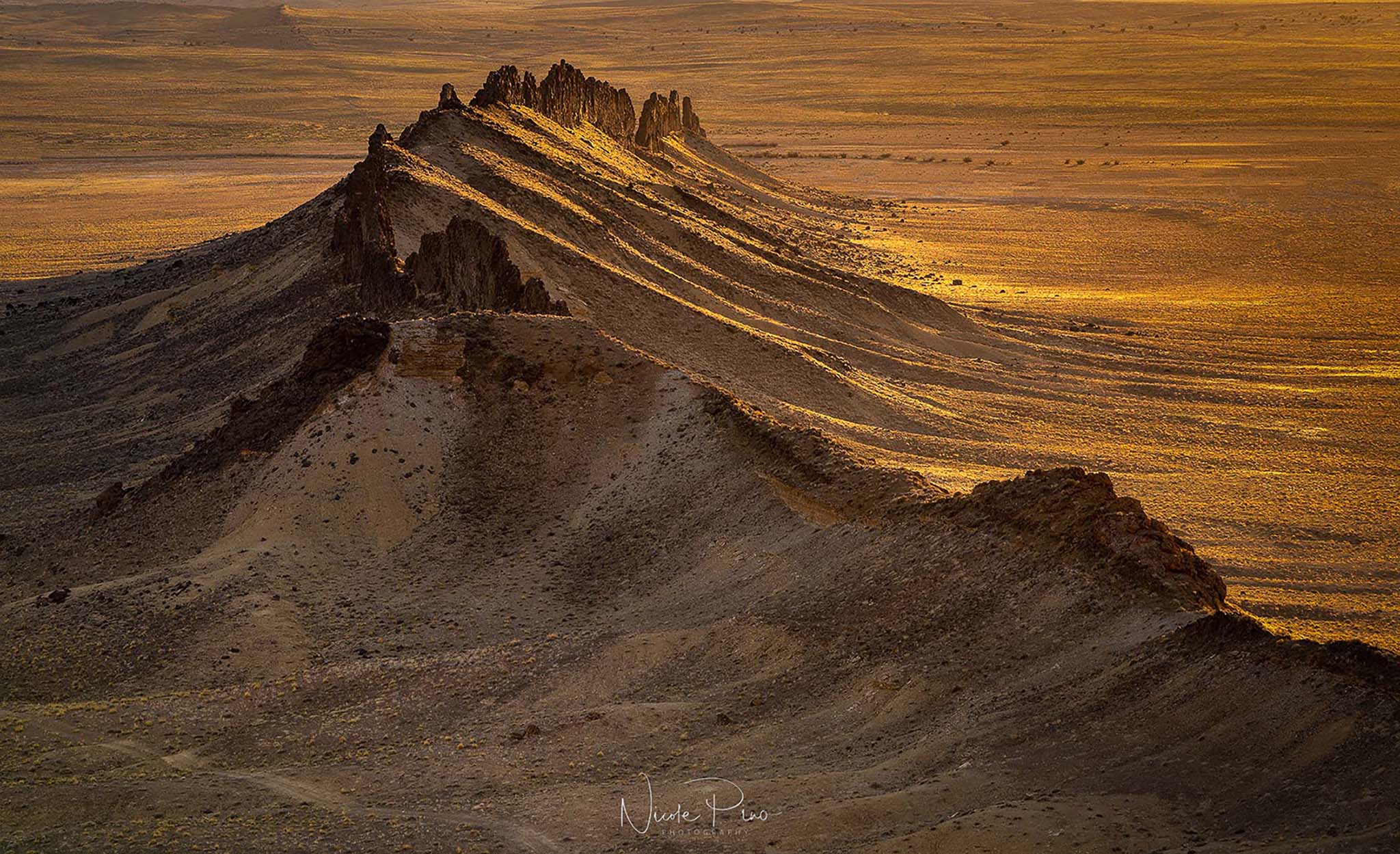 Shiprock Glow. Bisti Badlands Photography Workshop. Nicole Pino
