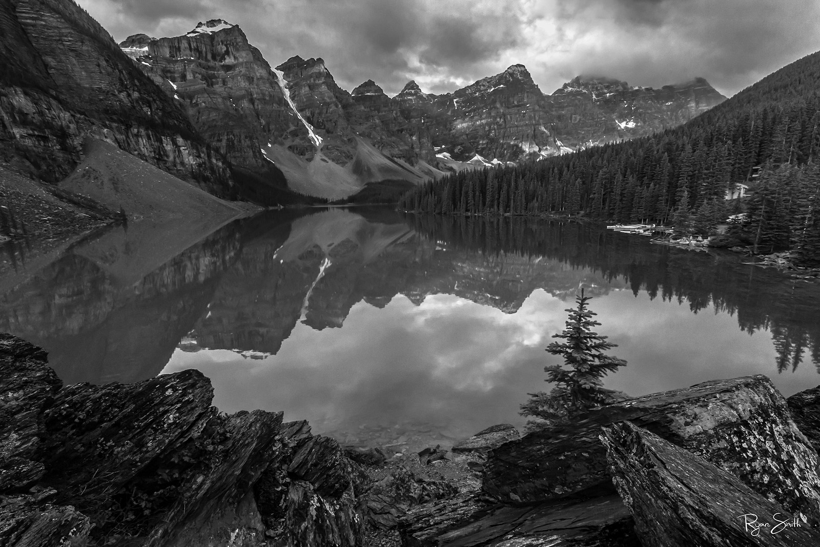 Moraine Lake Monochrome